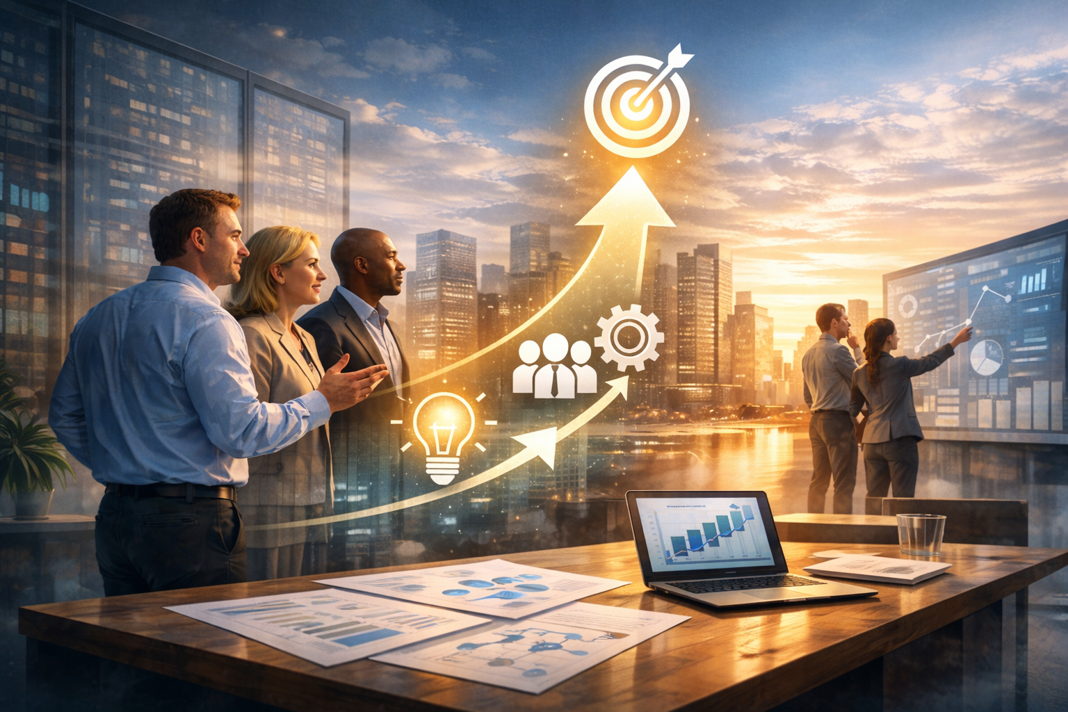 Strategic growth philosophy illustration